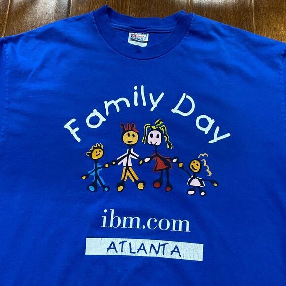 Hanes Vintage IBM Computers Family Day Atlanta Royal Blue T-Shirt Men's XL - Picture 2 of 8